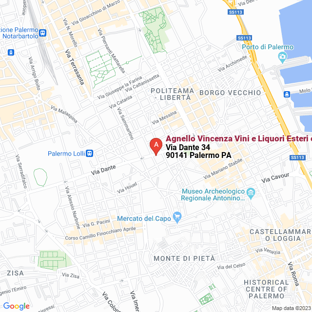 apri la mappa di Agnello Vincenza Vini e Liquori Esteri e Nazional