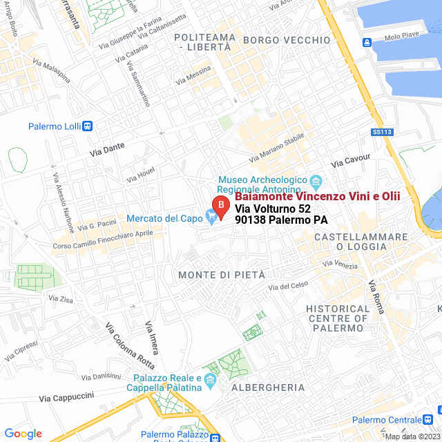 apri la mappa di Baiamonte Vincenzo Vini e Olii