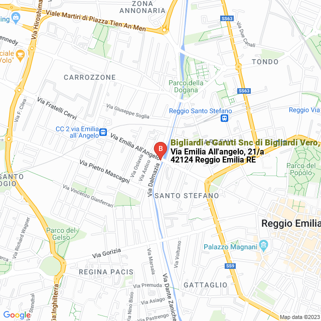 apri la mappa di Bigliardi e Garuti Snc di Bigliardi Vero, Lamberto & C.