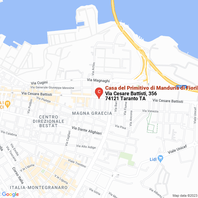 apri la mappa di Casa del Primitivo di Manduria di Fiorillo M e Figli Sas