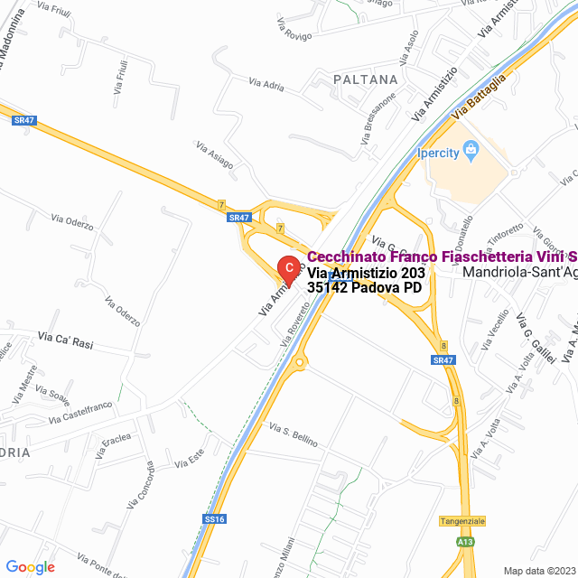 apri la mappa di Cecchinato Franco Fiaschetteria Vini Speciali