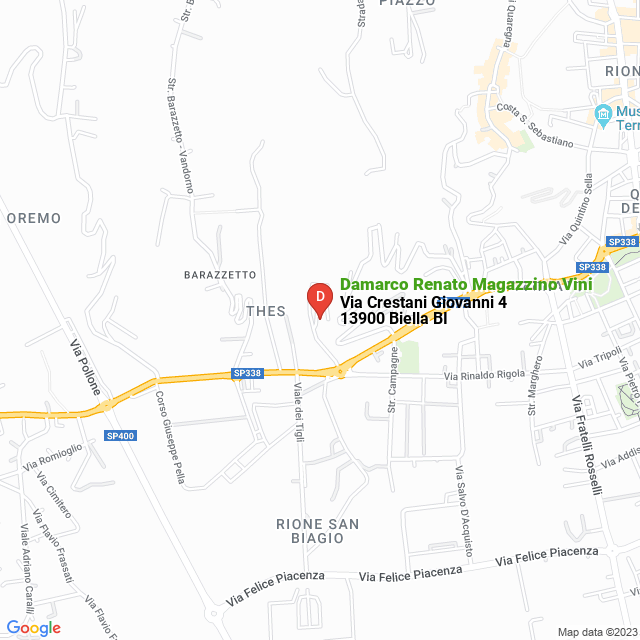 apri la mappa di Damarco Renato Magazzino Vini