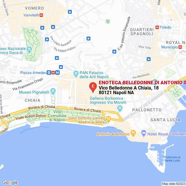 apri la mappa di ENOTECA BELLEDONNE DI ANTONIO SCOGNAMILLO & C. SAS a NAPOLI