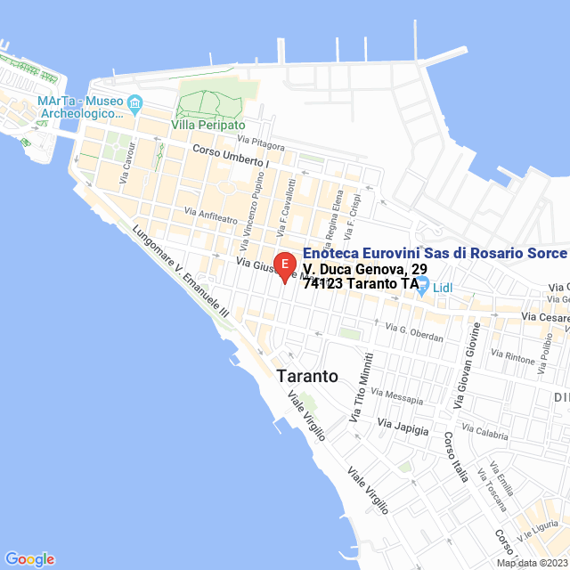 apri la mappa di Enoteca Eurovini Sas di Rosario Sorce & C.