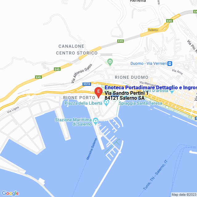 apri la mappa di Enoteca Portadimare Dettaglio e Ingrosso