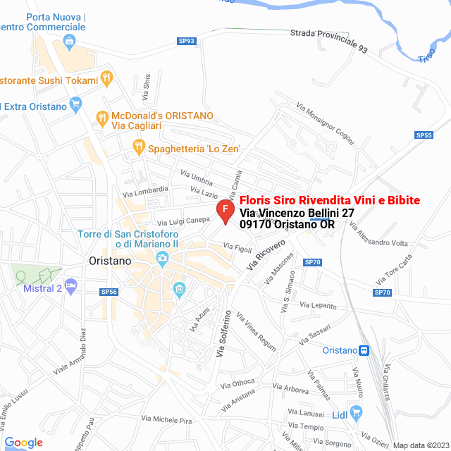 apri la mappa di Floris Siro Rivendita Vini e Bibite