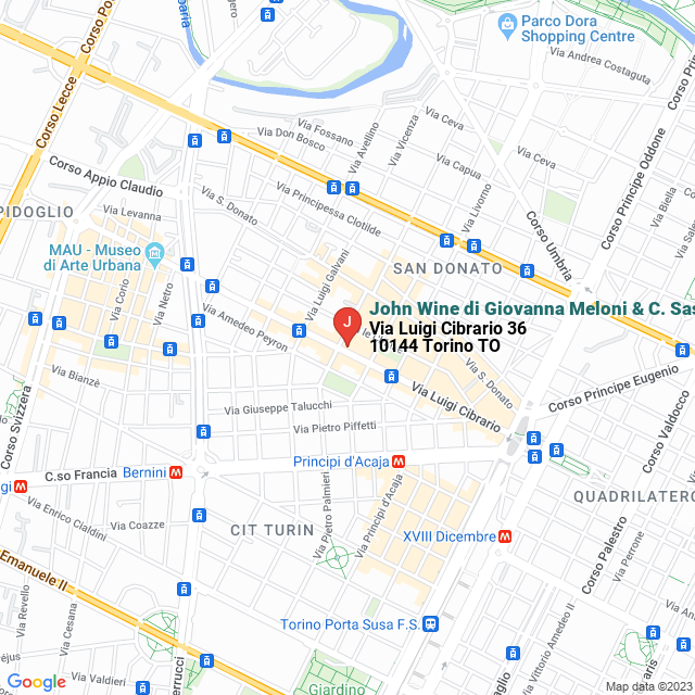 apri la mappa di John Wine di Giovanna Meloni & C. Sas.
