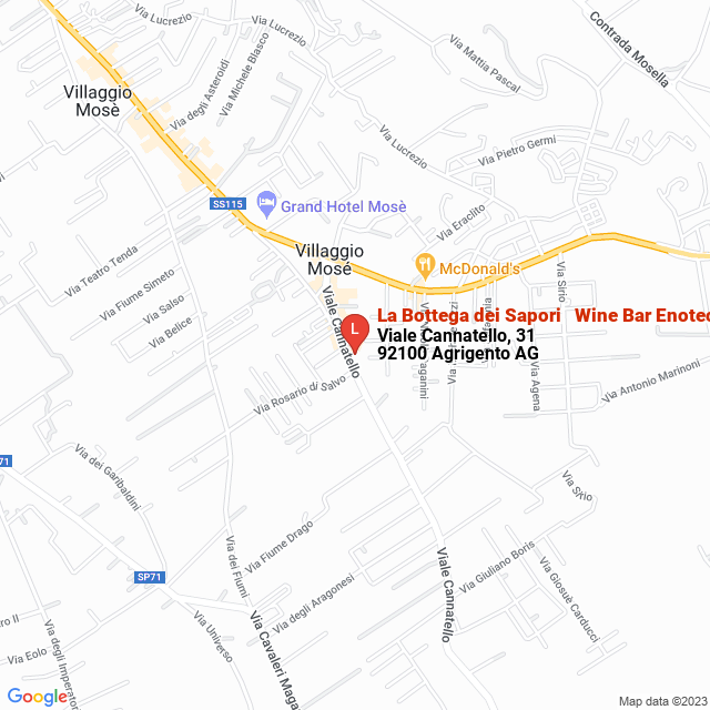 apri la mappa di La Bottega dei Sapori - Wine Bar Enoteca Prodotti di Sicilia di Giuseppe Carbone