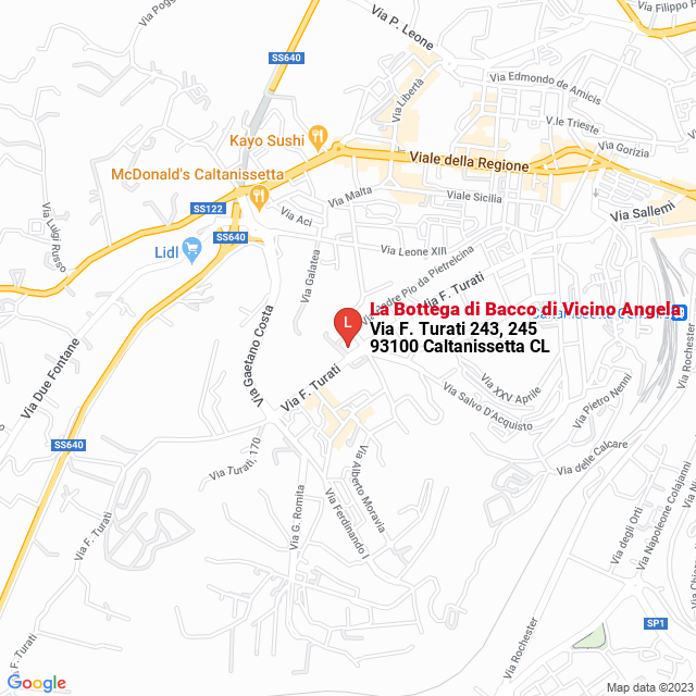 apri la mappa di La Bottega di Bacco di Vicino Angela