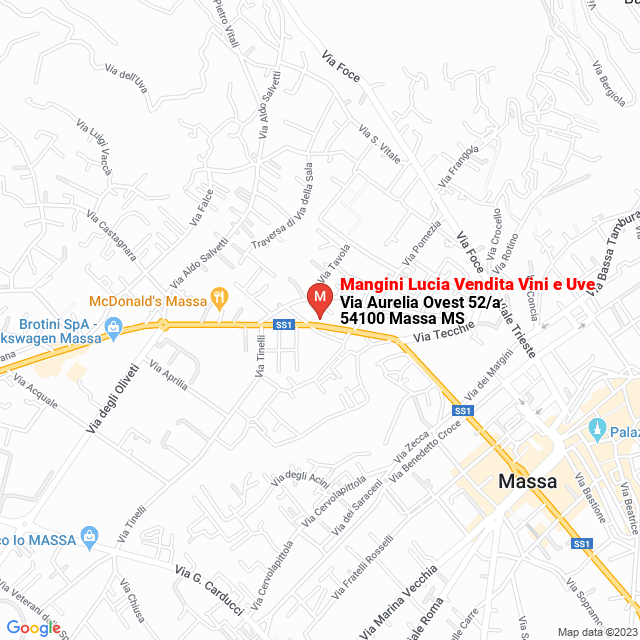 apri la mappa di Mangini Lucia Vendita Vini e Uve