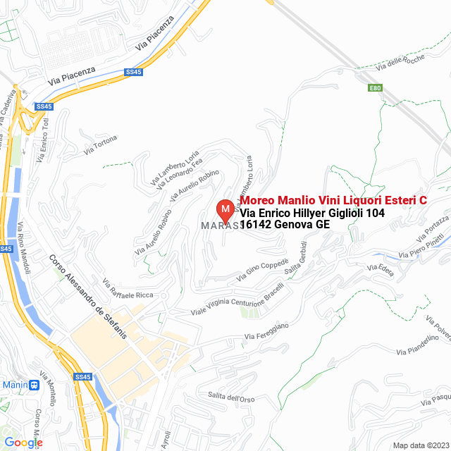 apri la mappa di Moreo Manlio Vini Liquori Esteri C