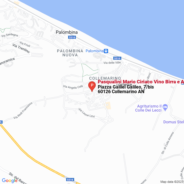 apri la mappa di Pasqualini Mario Ciriaco Vino Birra e Acque Minerali