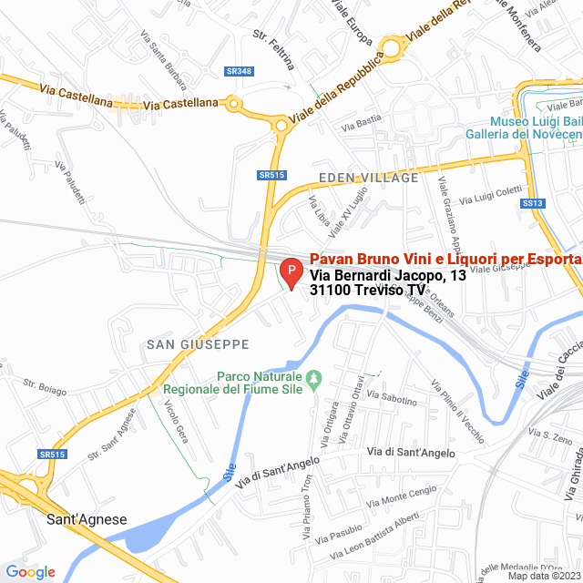 apri la mappa di Pavan Bruno Vini e Liquori per Esportazione