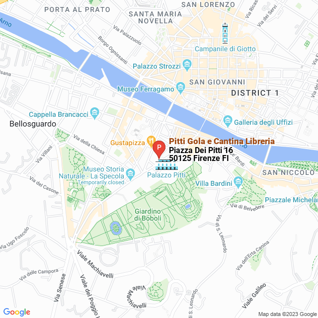 apri la mappa di Pitti Gola e Cantina Libreria