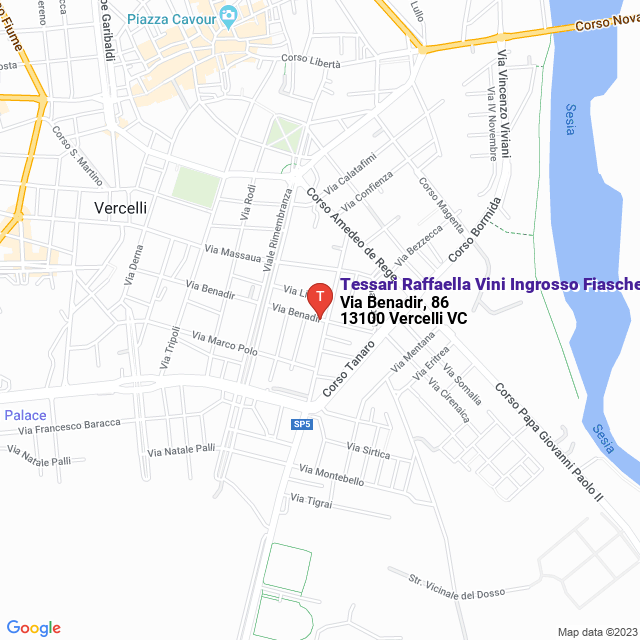 apri la mappa di Tessari Raffaella Vini Ingrosso-Fiaschetteria.