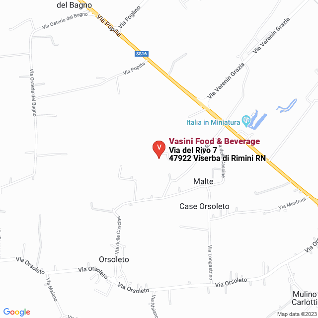 apri la mappa di Vasini Food & Beverage