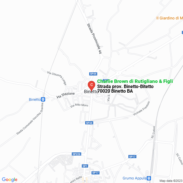 apri la mappa di Charlie Brown di Rutigliano & Figli