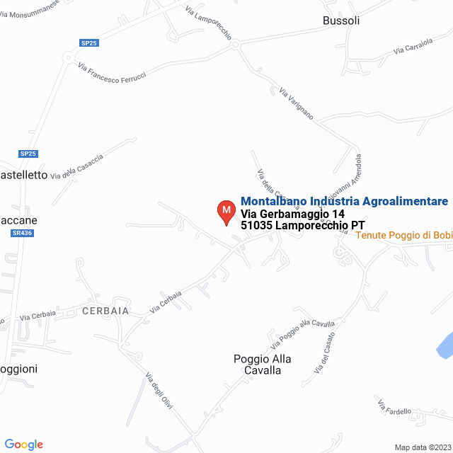 apri la mappa di Montalbano Industria Agroalimentare