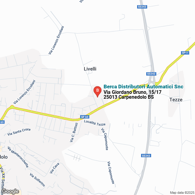 apri la mappa di Berca Distributori Automatici Snc