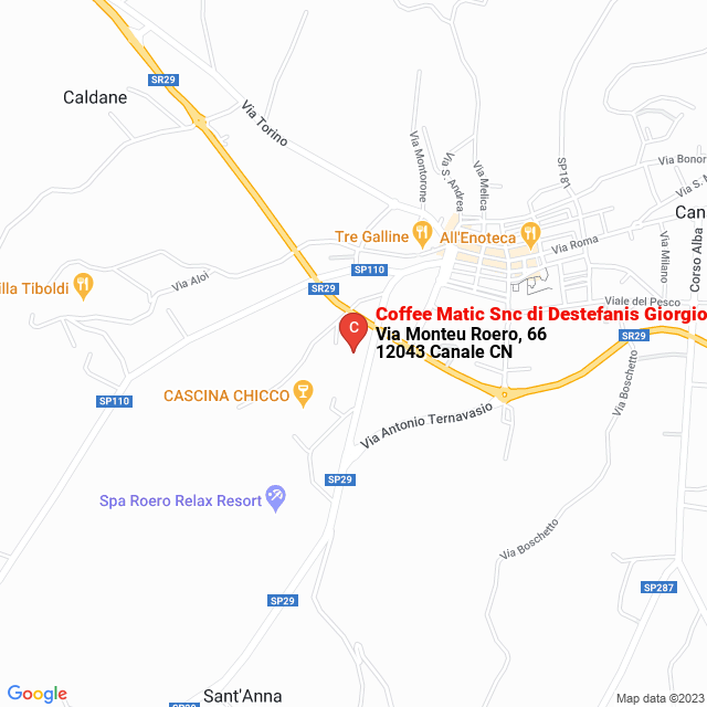 apri la mappa di Coffee Matic Snc di Destefanis Giorgio