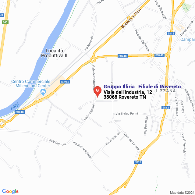 apri la mappa di Gruppo Illiria - Filiale di Rovereto
