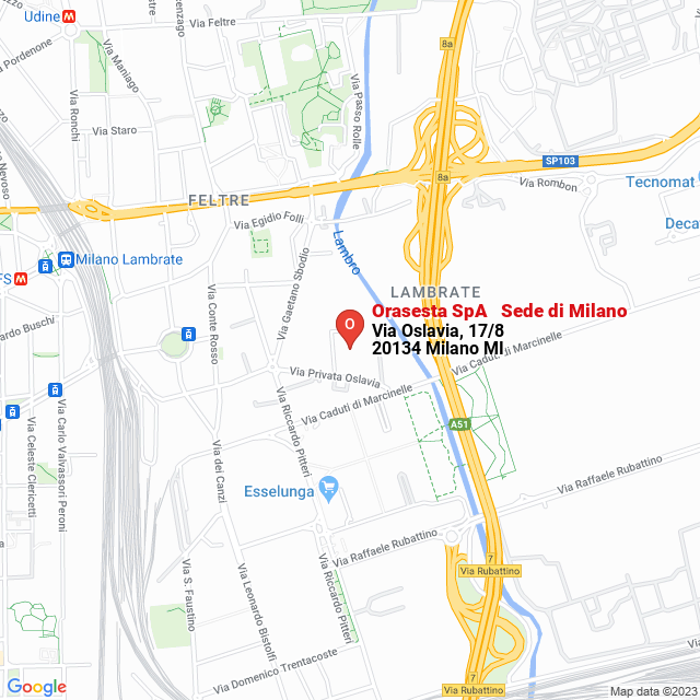 apri la mappa di Orasesta SpA - Sede di Milano