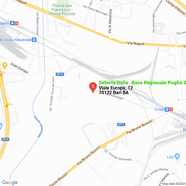 apri la mappa di Selecta Italia - Base Regionale Puglia So.Me.D. (Bari)