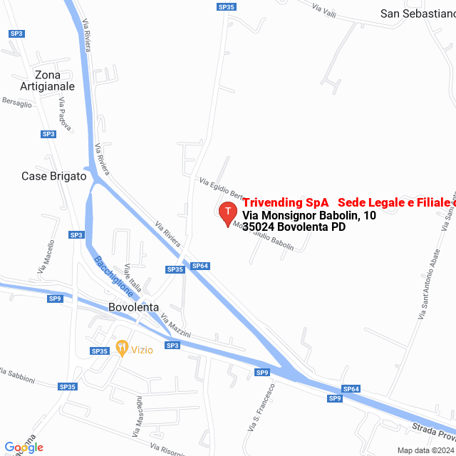 apri la mappa di Trivending SpA - Sede Legale e Filiale di Padova