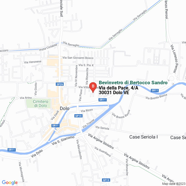 apri la mappa di Bevinvetro di Bertocco Sandro