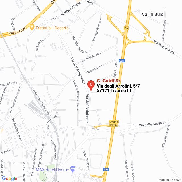 apri la mappa di C. Guidi Srl