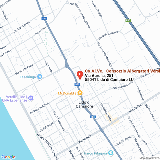 apri la mappa di Co.Al.Ve. - Consorzio Albergatori Versiliesi