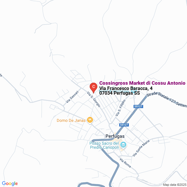 apri la mappa di Cossingross Market di Cossu Antonio Snc