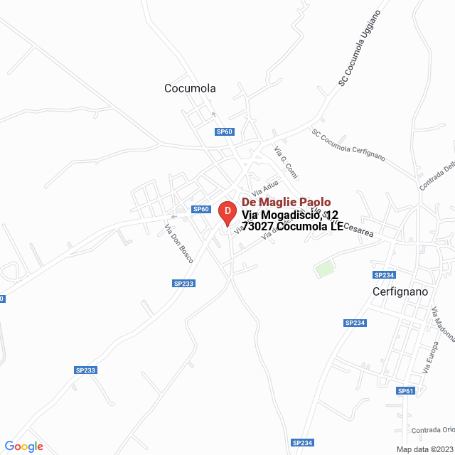 apri la mappa di De Maglie Paolo