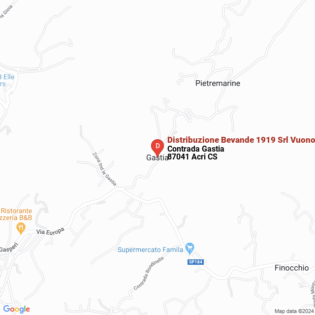 apri la mappa di Distribuzione Bevande 1919 Srl Vuono Giuseppina & Antonio