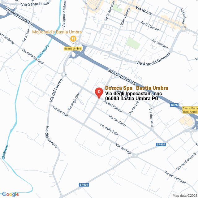apri la mappa di Doreca Spa - Bastia Umbra