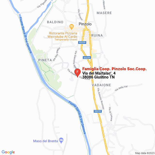 apri la mappa di Famiglia Coop. Pinzolo Soc.Coop.
