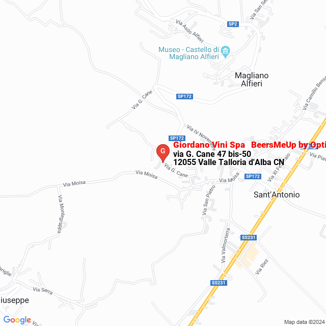 apri la mappa di Giordano Vini Spa - BeersMeUp by OptimaCraft