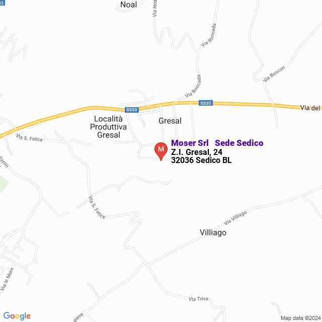 apri la mappa di Moser Srl - Sede Sedico