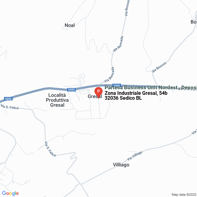 apri la mappa di Partesa Business Unit Nordest - Deposito di Sedico