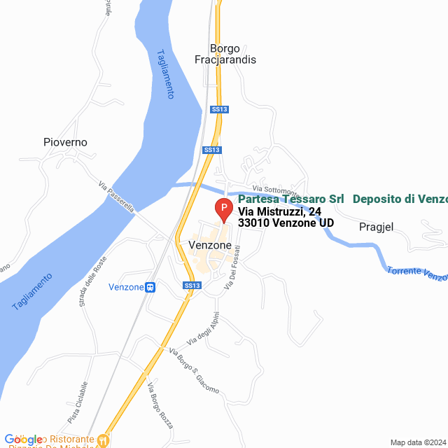 apri la mappa di Partesa Tessaro Srl - Deposito di Venzone