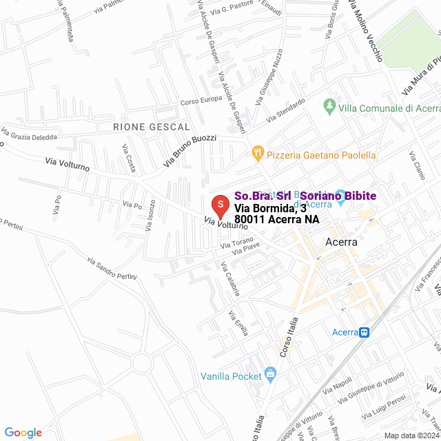apri la mappa di So.Bra. Srl - Soriano Bibite