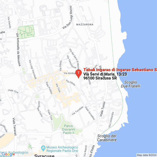 apri la mappa di Tabak Ingarao di Ingarao Sebastiano Sas