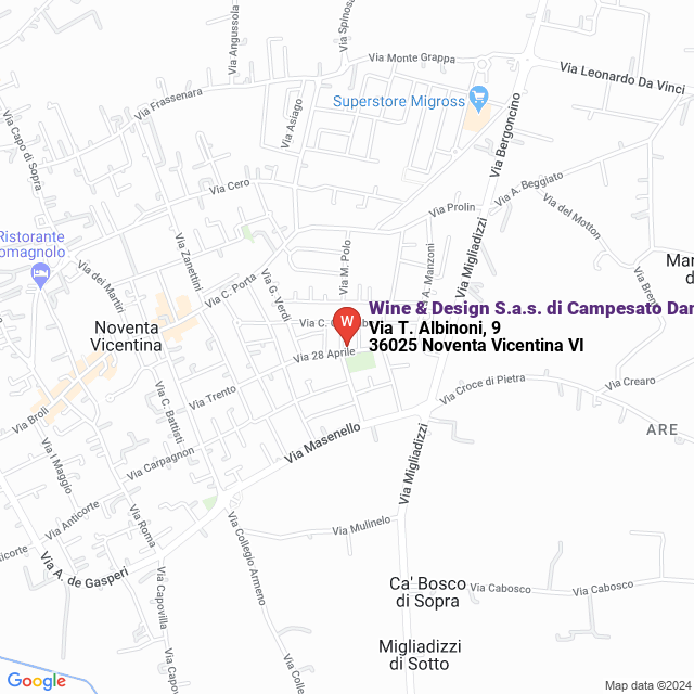 apri la mappa di Wine & Design S.a.s. di Campesato Daniela