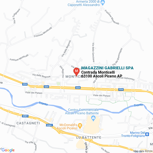 apri la mappa di MAGAZZINI GABRIELLI SPA