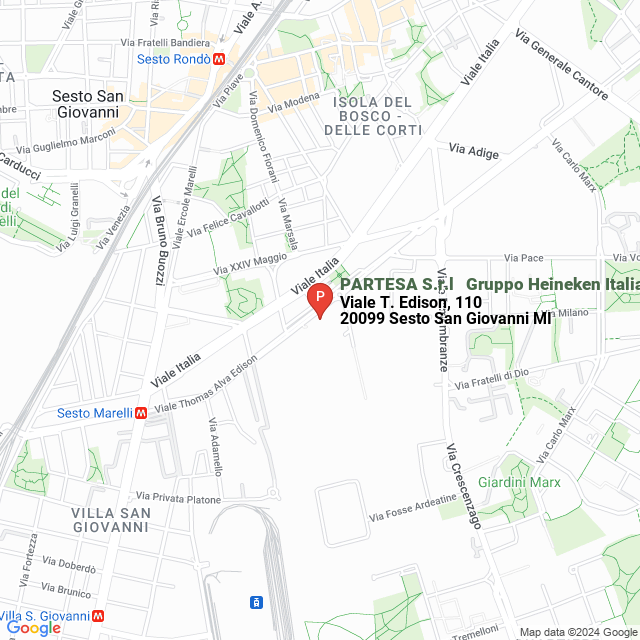 apri la mappa di PARTESA S.r.l - Gruppo Heineken Italia