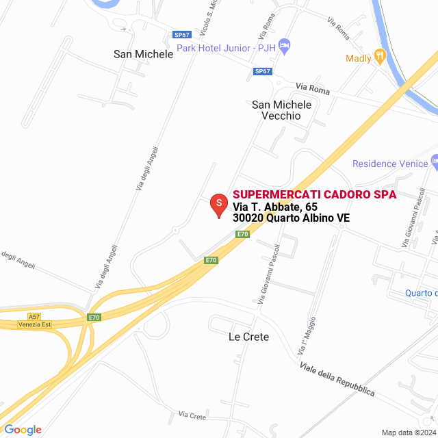 apri la mappa di SUPERMERCATI CADORO SPA