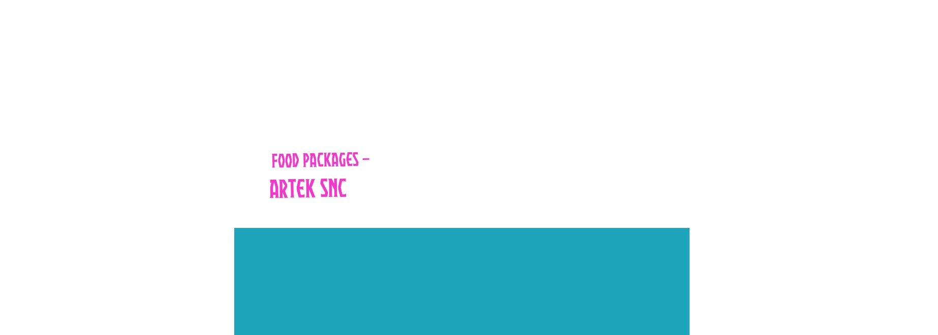 Food Packages - Artek Snc