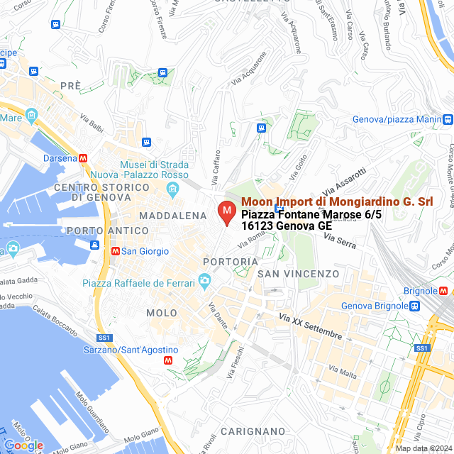 apri la mappa di Moon Import di Mongiardino G. Srl