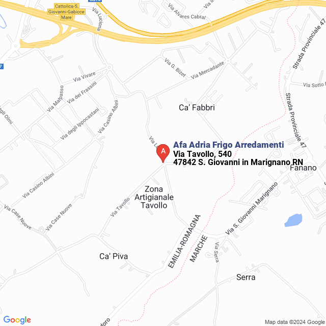 apri la mappa di Afa Adria Frigo Arredamenti