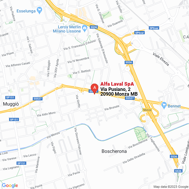 apri la mappa di Alfa Laval SpA